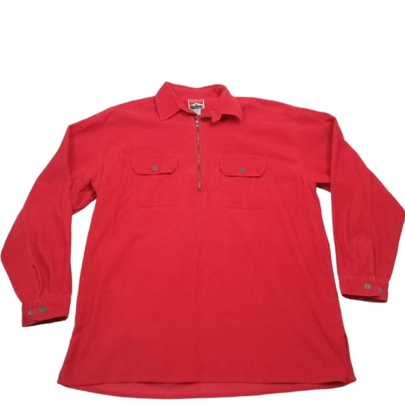 Marlboro Other - Marlboro Unlimited Men's Corduroy Vintage Quarter-Zip Top - Red Large